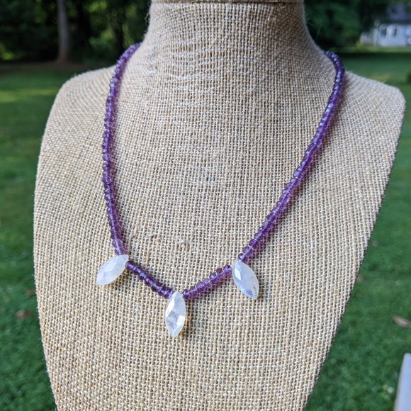Stonewear Designs Jewelry - SALE!  Faceted Amethyst Gold Filled Moonstone Necklace
